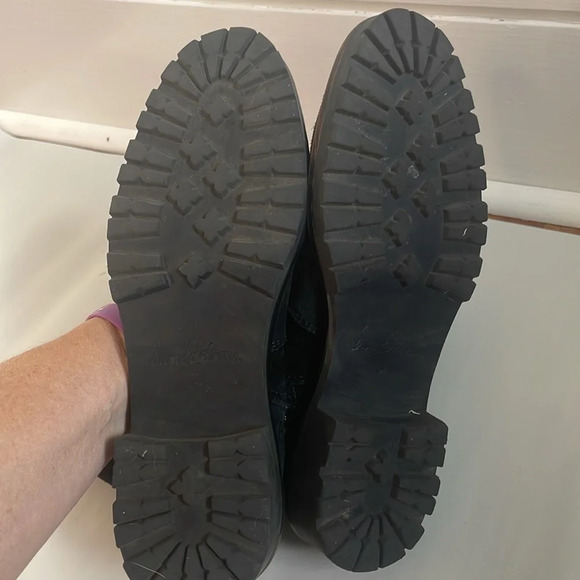 Sam Edelman women’s size 6.5 Jeanie Black Leather Boots faux fur lining multi - Picture 9 of 10